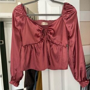 Altar’d state satin Marsala top